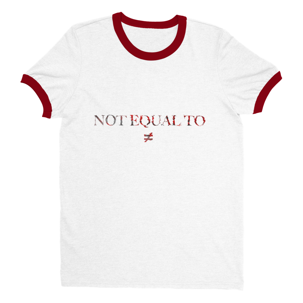 not equal to "RIPPED RECORD" Unisex Ringer T-shirt