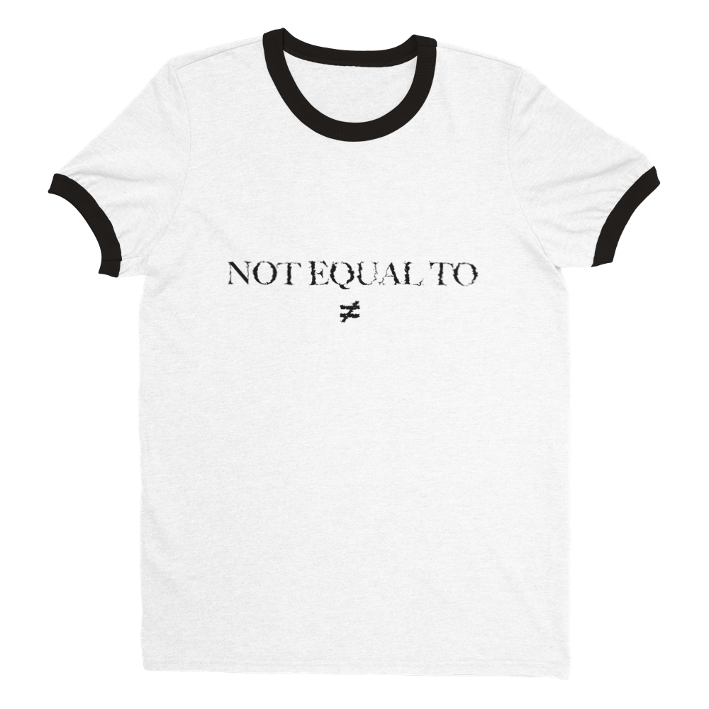 not equal to "RIPPED RECORD" (All Black) Unisex Ringer T-shirt