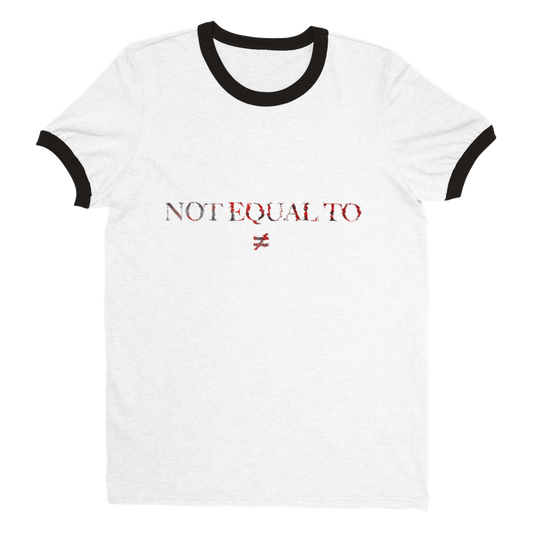 not equal to "RIPPED RECORD" Unisex Ringer T-shirt