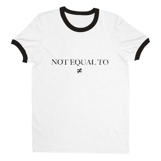 not equal to "RIPPED RECORD" (All Black) Unisex Ringer T-shirt